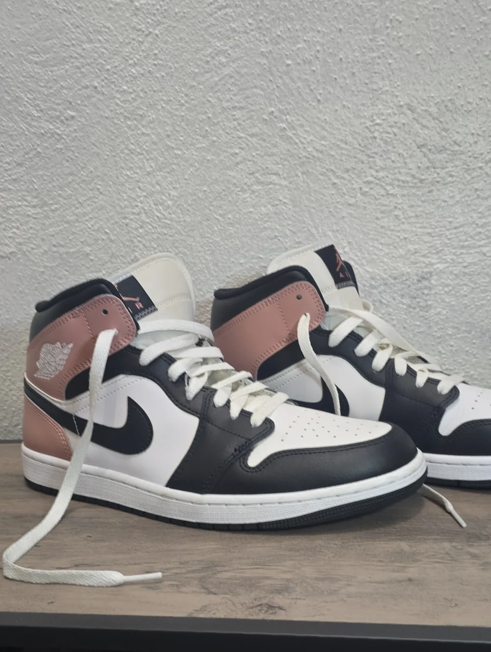 Jordan Men's High-Top Sneakers in Black, White & Rose